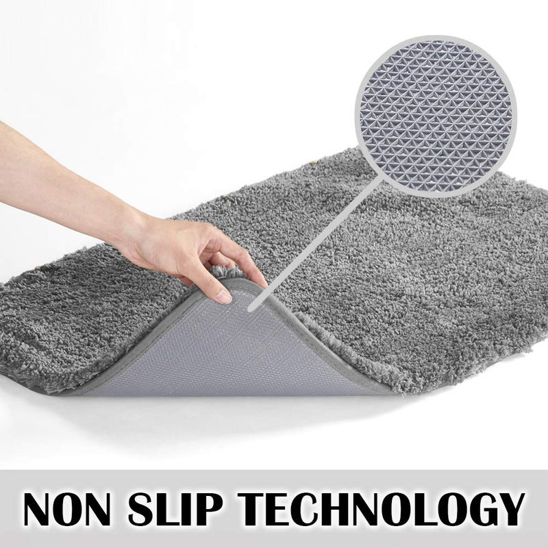 Suchtale Large Bathroom Rug Extra Soft and Absorbent Shaggy Bathroom Mat (24 x 60, Dark Grey) Machine Washable Microfiber Bath Mat for Bathroom, Non Slip Bath Mat, Bathroom Floor Mats Rubber Back - Image 3
